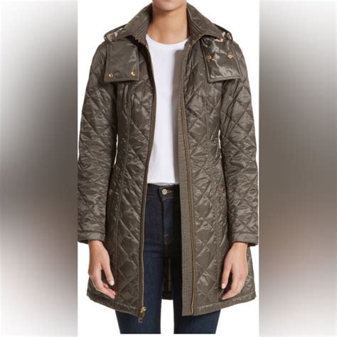 burberry baughton quilted coat mink grey|Quilted Coat in Grey mink .